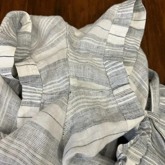 VOYAGEUR By MERSEA Como Shorts Multi Striped Linen Belted Paperbag NWT